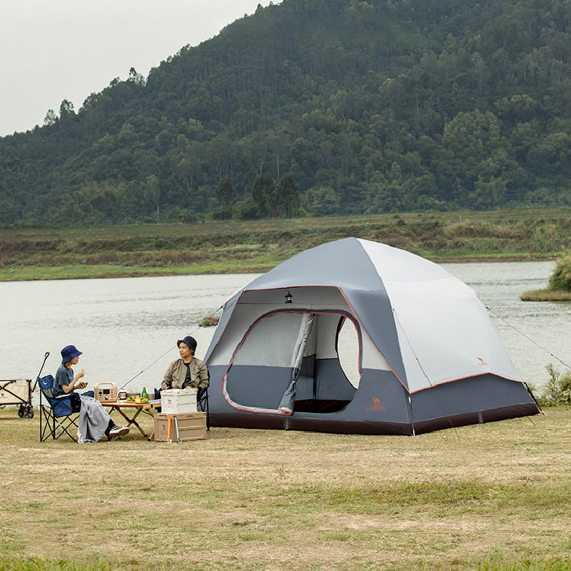 Quick Setup Camping Tent: Fiberglass Poles, Waterproof, Spacious, for Festivals