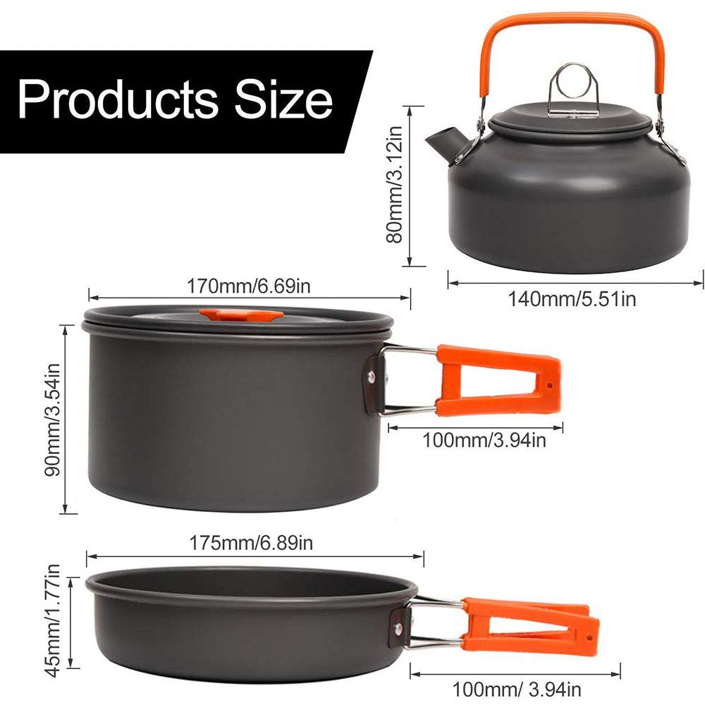 Batterie de cuisine de camping portable : ensemble de voyage avec ustensiles pliants