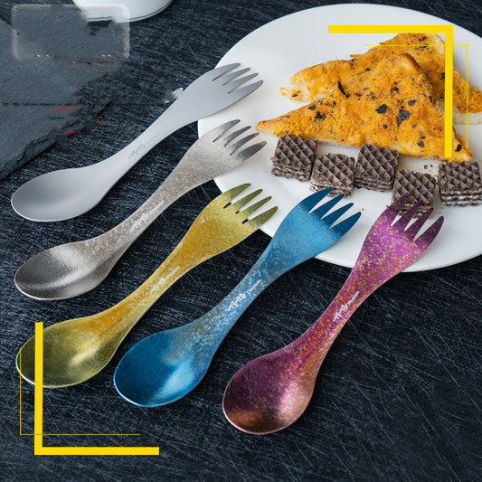 Ultralight Titanium Camping Spork: Your Festival Eating Essential