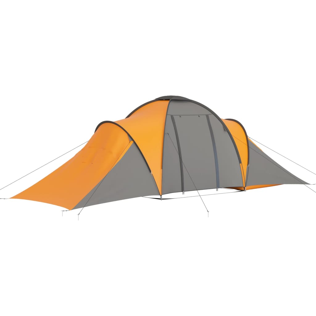 vidaXL Camping Tent 6 Persons Grey and Orange