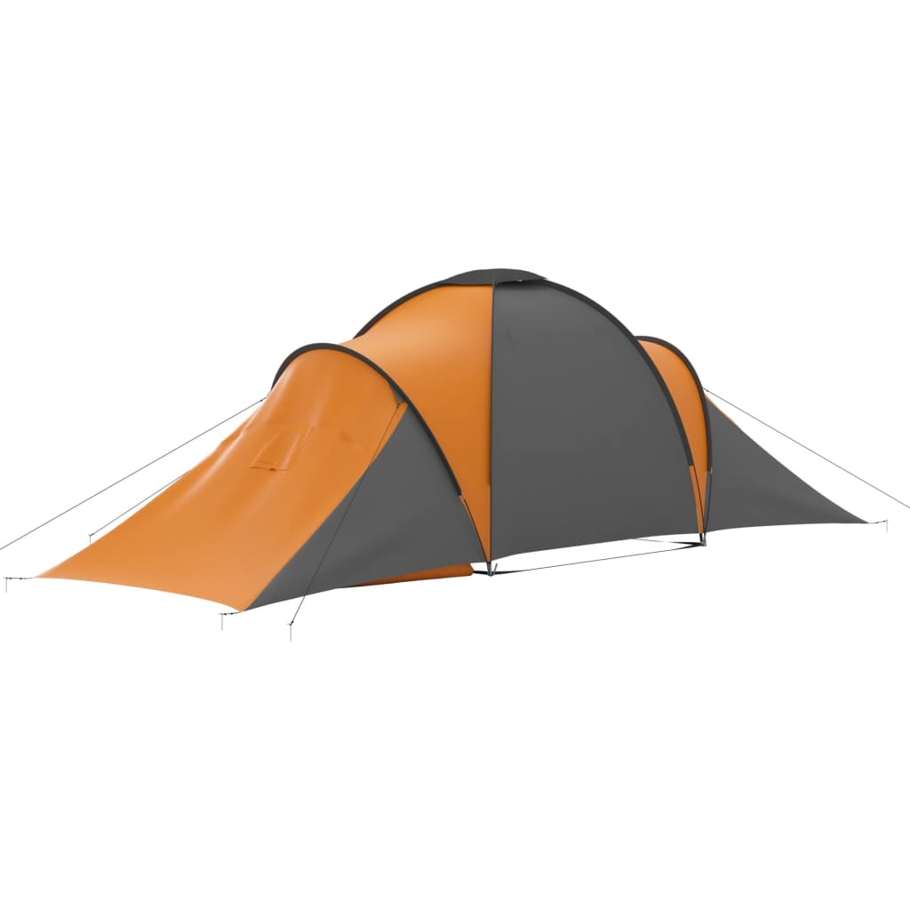 vidaXL Camping Tent 6 Persons Grey and Orange