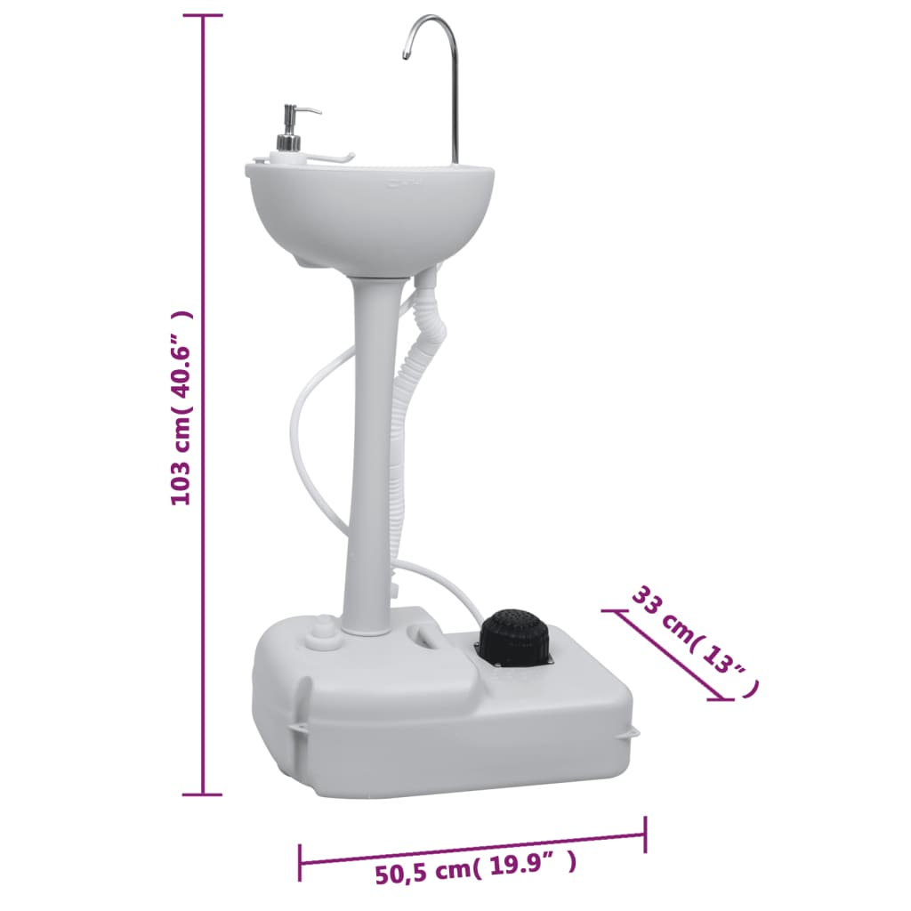 vidaXL Portable Camping Toilet and Handwash Stand Set