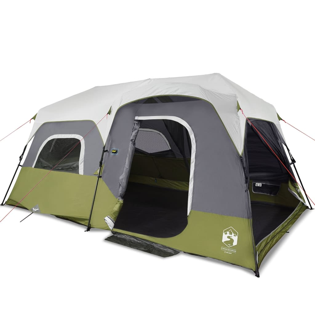 vidaXL Camping Tent Light Green Blackout Fabric LED