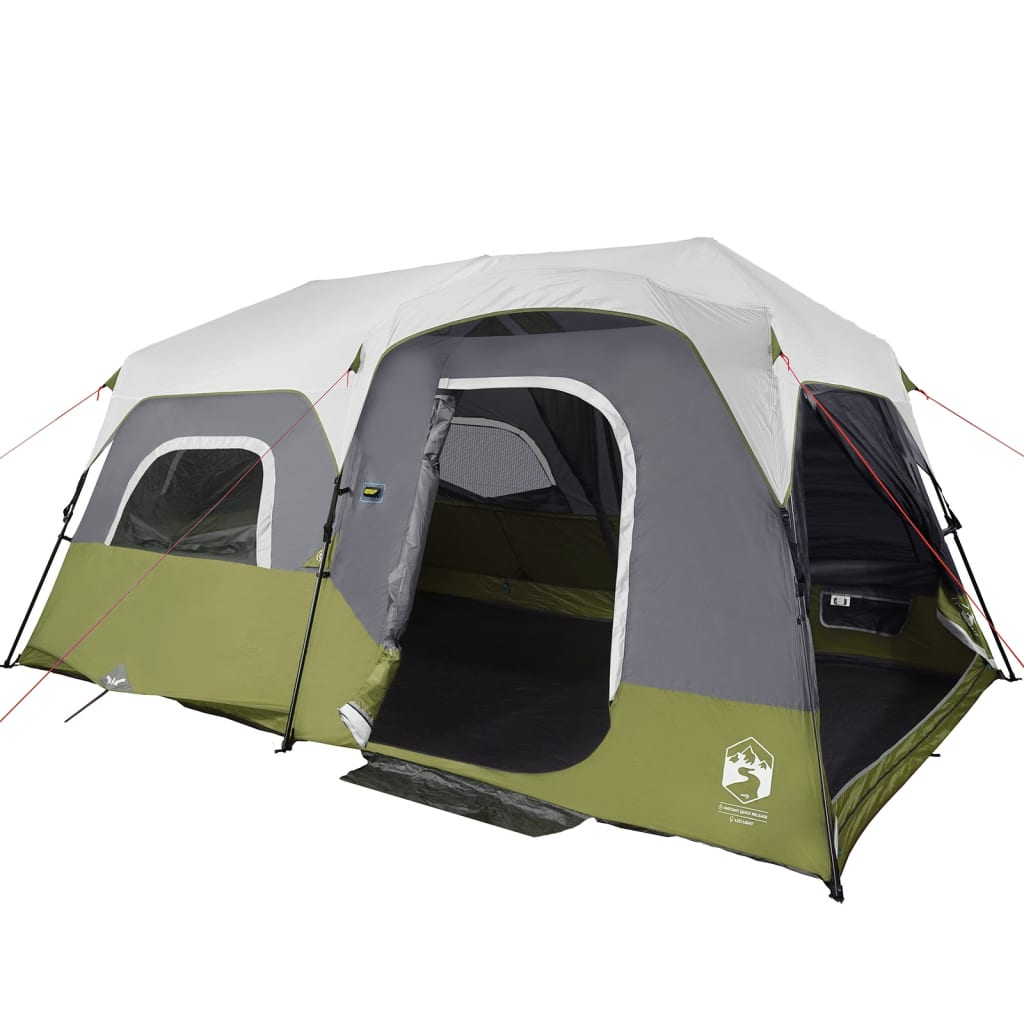 vidaXL Camping Tent Light Green Blackout Fabric LED