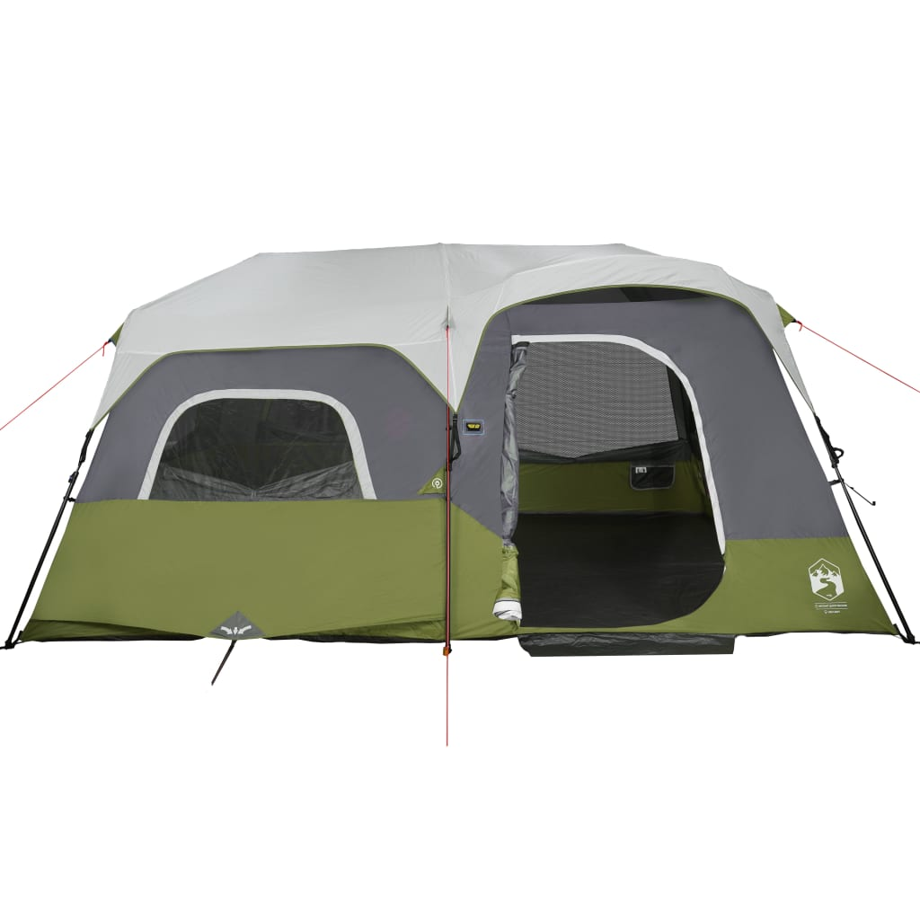 vidaXL Camping Tent Light Green Blackout Fabric LED