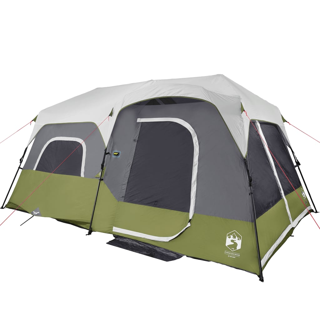 vidaXL Camping Tent Light Green Blackout Fabric LED