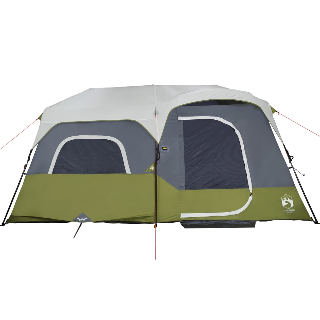 vidaXL Camping Tent Light Green Blackout Fabric LED