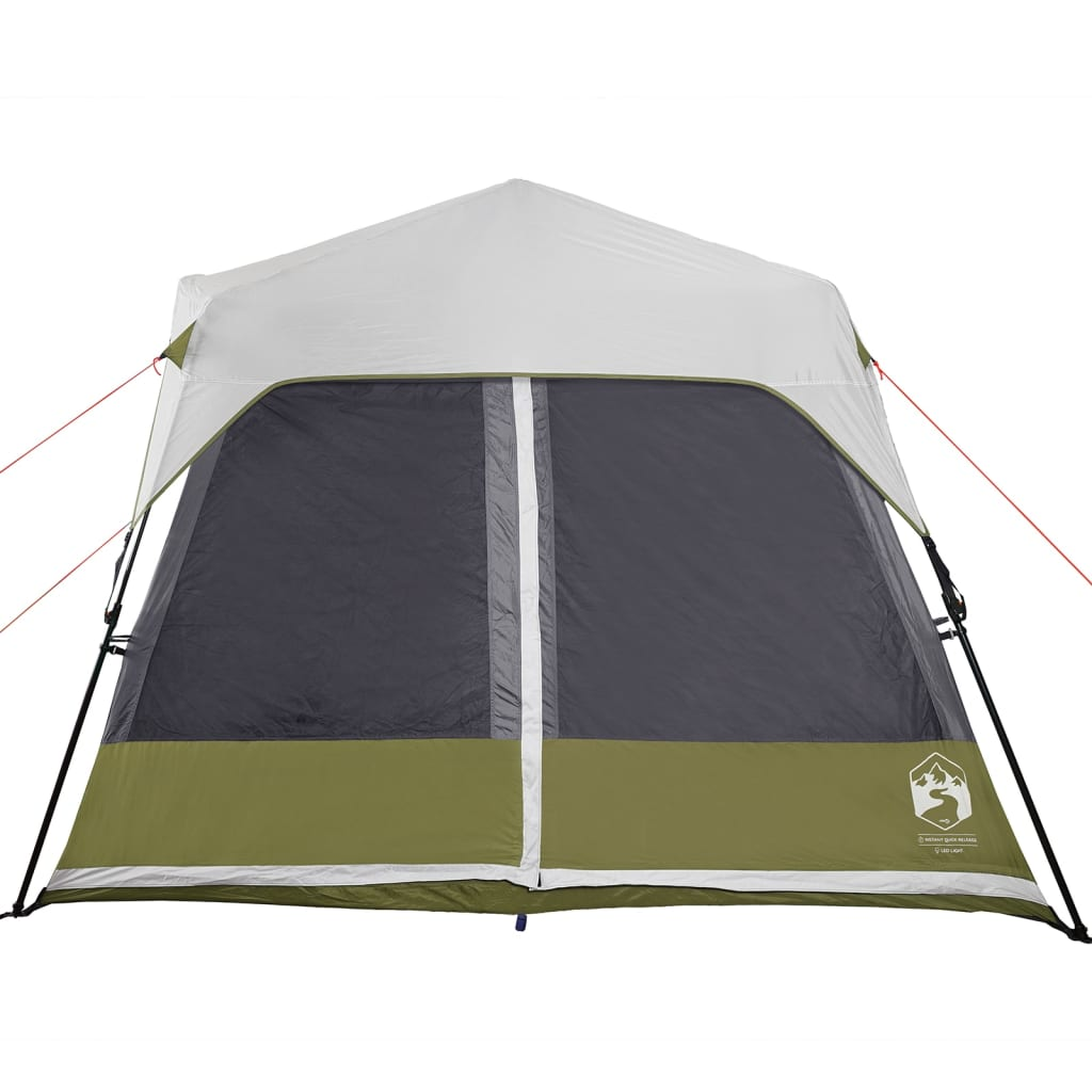 vidaXL Camping Tent Light Green Blackout Fabric LED