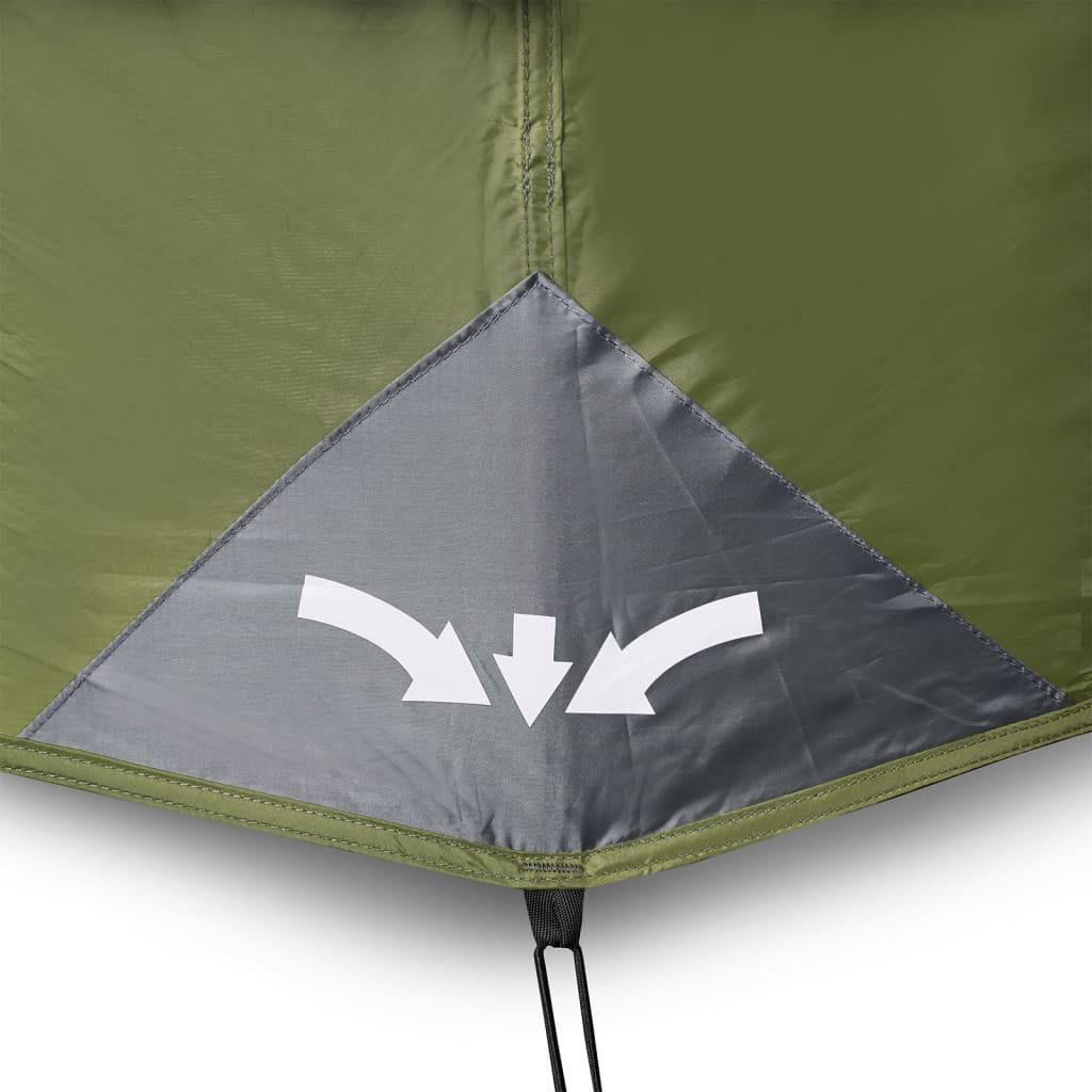 vidaXL Camping Tent Light Green Blackout Fabric LED