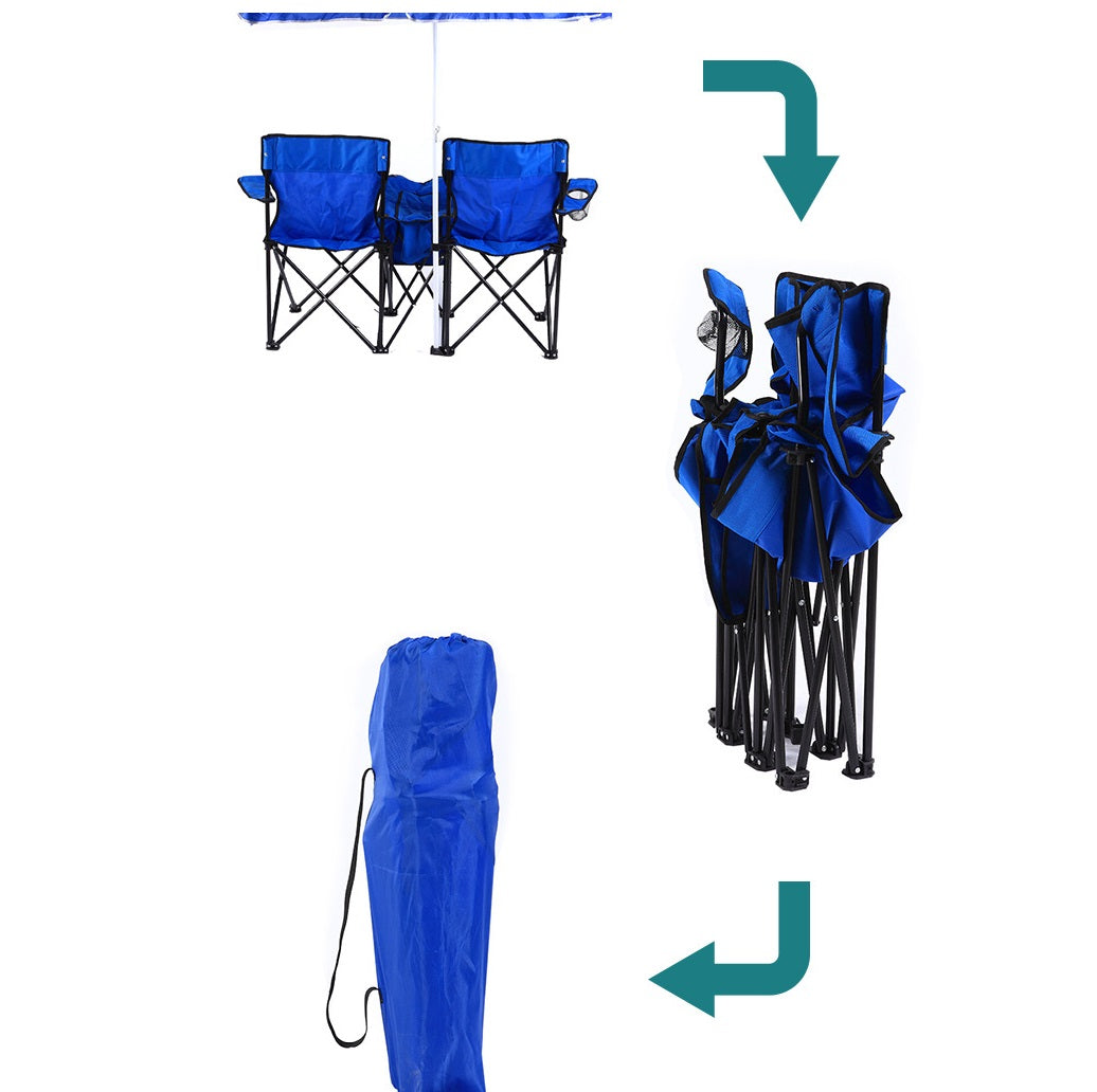 Relax Together: Double Camping Chairs, Foldable for Easy Transport