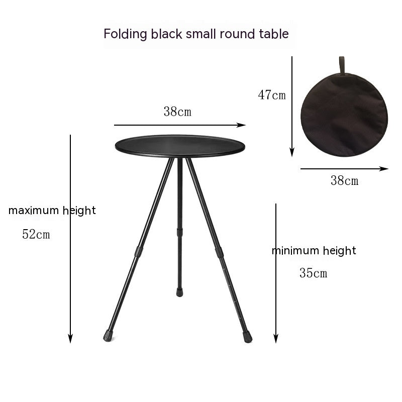 Table de camping portable en aluminium : conception de trépied pliant, légère