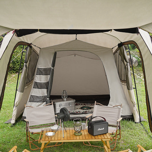 Tente de camping grand tunnel : espace confortable pour les festivals et les activités en plein air