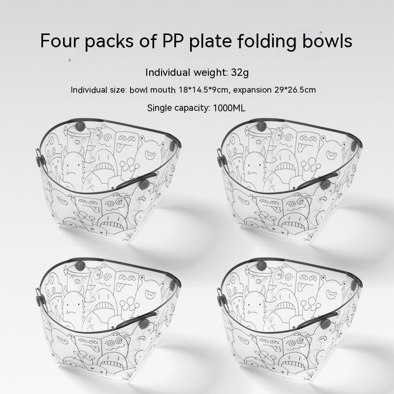 Collapsible Camping Tableware Set: Plates, Bowls, Cups