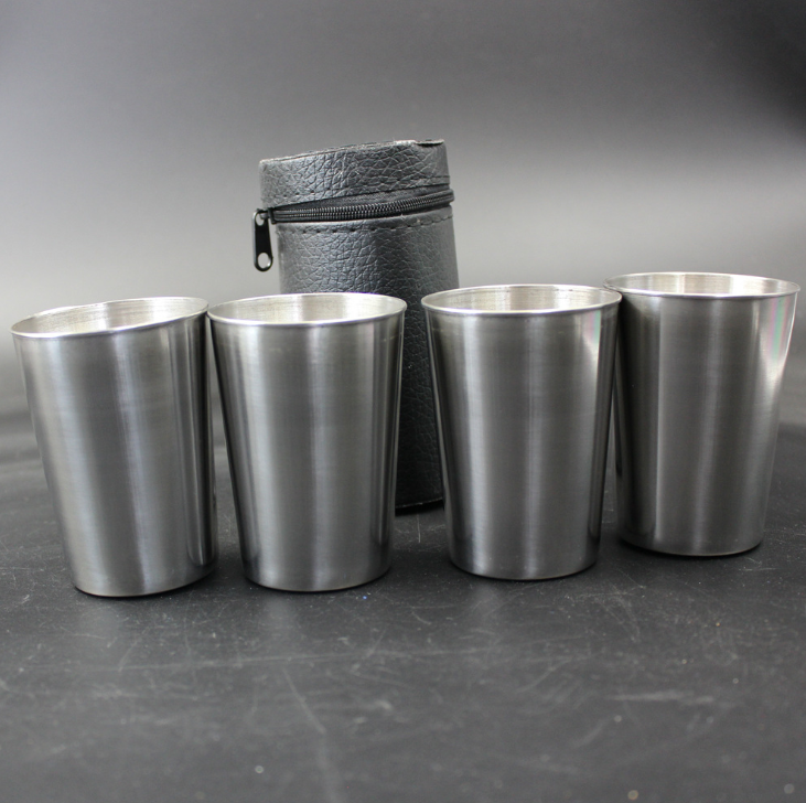 Portable Party Cups: Stainless Steel Shot Cups, Set of 4