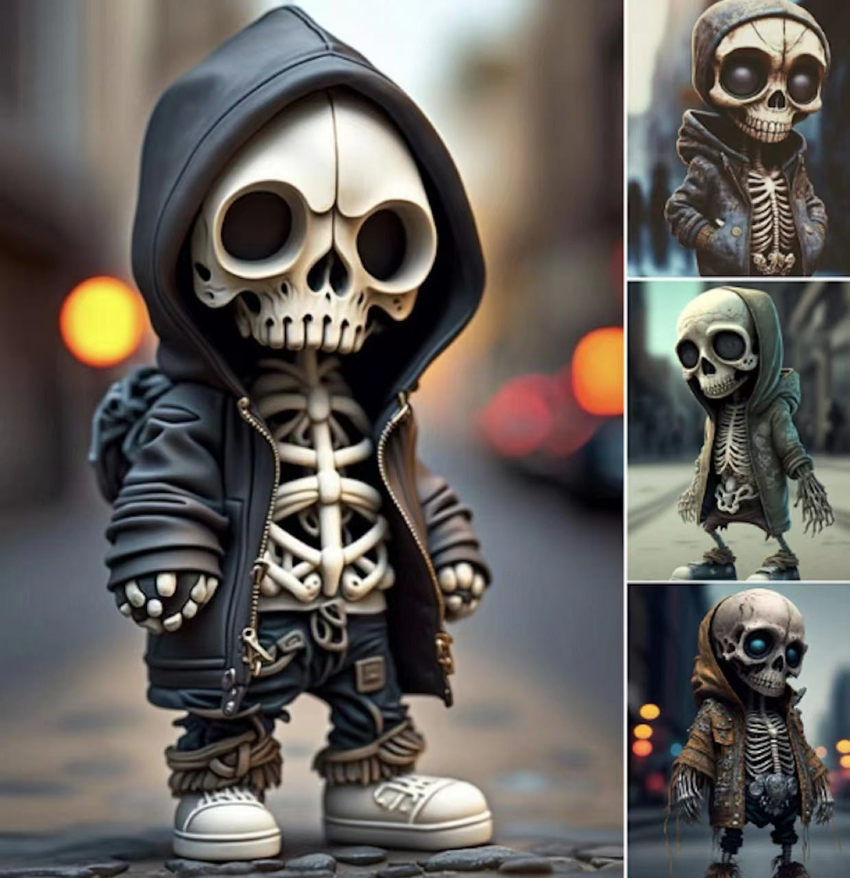 Halloween Cool Skeleton Figurines Halloween Skeleton Doll Resin Ornament Home Decor