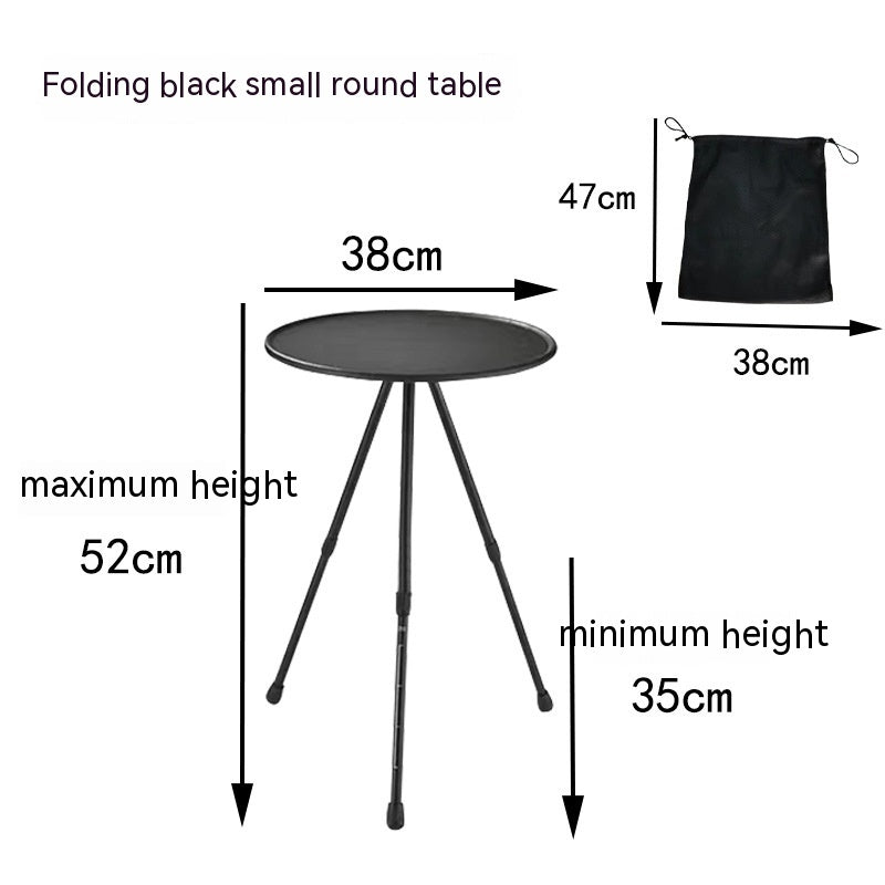 Table de camping portable en aluminium : conception de trépied pliant, légère