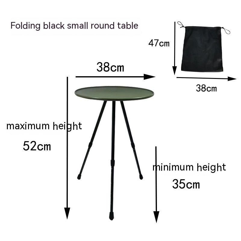 Table de camping portable en aluminium : conception de trépied pliant, légère